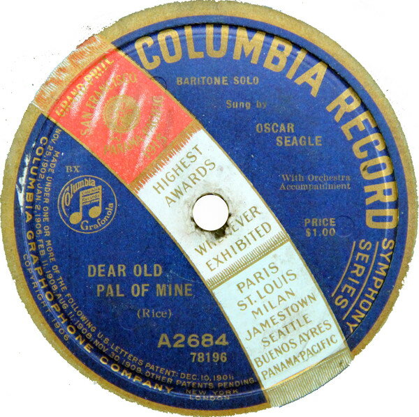 78RPM/SP Oscar Seagle Dear Old Pal Of Mine / The Magic Of Your Eyes A2684 COLUMBIA /00500