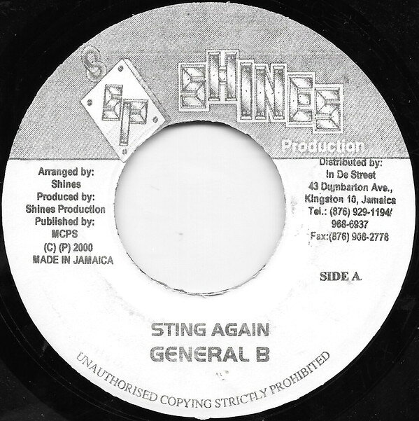 Artist Name: N - 【中古】7” General B / Screechie Joe Sting Again / Huh Huh Huh NONE Shines Production /00080