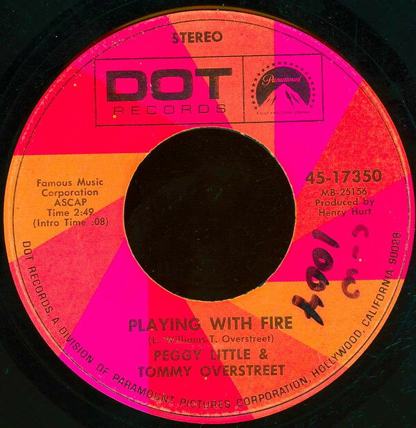 【中古】7” Peggy Little &amp; Tommy Overstree Playing With Fire / Good Day Sunshine 4517350 Dot Records /00080