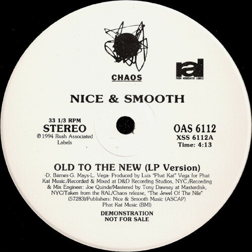 【中古】米12” Nice & Smooth Old To The New / Blunts OAS6112PROMO Chaos Recordings, Ru プロモ /00250
