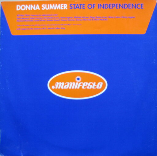 【中古】英12” Donna Summer State Of Independence FESX7,FESX7,852 Manifesto, Mercury /00250 【中古】英12” Donna Summer State Of Independence FESX7,FESX7,852 Manifesto, Mercury /00250