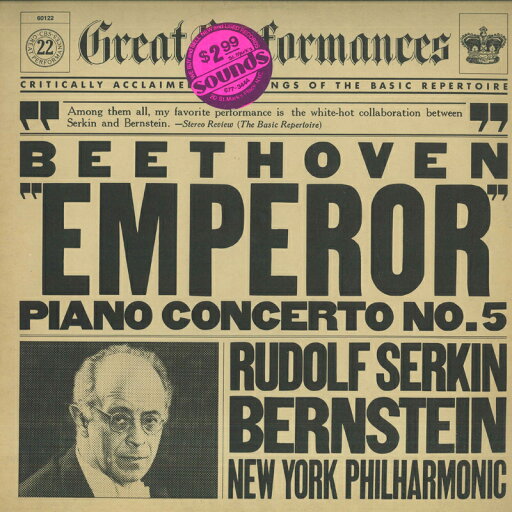 【中古】蘭LP Rudolf Serkin, Leonard Bernste Beethoven : Piano Concerto No.5 Emperor 60122 CBS GREAT PERFORMANC /00260 【中古】蘭LP Rudolf Serkin, Leonard Bernste Beethoven : Piano Concerto No.5 Emperor 60122 CBS GREAT PERFORMANC /00260