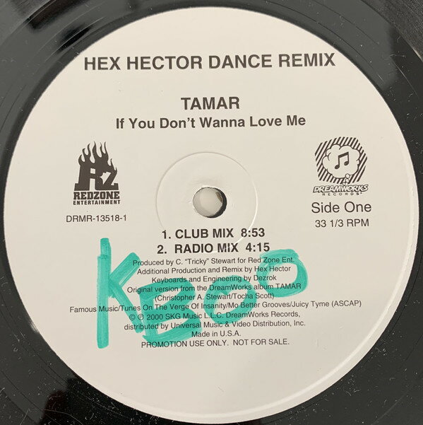 Artist Name: B - 【中古】米12” Tamar If You Dont Wanna Love Me (Hex Hector Dance Remix) DRMR135181 DreamWorks Records, /00250