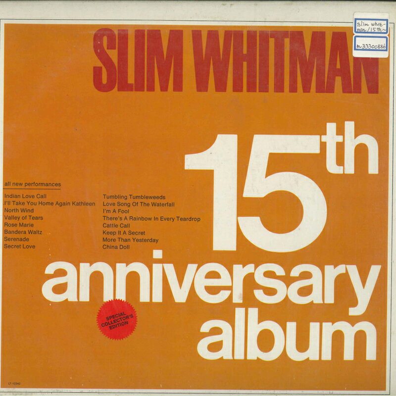 ・アーティスト Slim Whitman ・タイトル 15th Anniversary ・レーベル・型番 Liberty LT12342 ・フォーマット LPレコード ・コンディション(盤) 非常に良い(EX) ・コンディション(ジャケット) 良い (VG+) ・コンディション(帯) オビなし ・特記事項 サンプル画像です。実際の商品の画像ではありません 商品写真はバーコード/カタログ番号に対応したサンプル画像ですので、お送りする商品の画像ではありません。帯やライナーなどの付属品は、特記事項に記載されている場合のみ含まれます。プロモやカラーレコードなどの仕様についても、該当する場合のみ特記事項に記載しています。 【ご購入前に必ずご確認ください】 ・本店サイト(www.recordcity.jp)とは価格、送料が違います ・本店サイト、その他支店のオーダーとは同梱発送できません ・別倉庫から発送しているため、店頭受け渡しは対応しておりません ・一部商品は他の通販サイトでも販売しているため、ご注文のタイミングによっては商品のご用意ができない場合がございます。 ・土日祝日はお休みです 金曜・祝前日9時以降のご連絡またはご入金は、返答または発送が週明け・祝日明けに順次対応となります。 ・ご購入後のキャンセル不可 ご購入後のキャンセルはいかなる理由においてもお受けできません。ご了承の上、ご購入くださいませ。 ・日本郵便(ゆうパック/ゆうメール)によるお届けになります。 ・中古品であることをご理解ください 当ストアでは中古商品を主に販売しております。中古品であることをご理解の上ご購入ください。また、一部商品はRecordCityオンラインストアで試聴可能です。 ・返品について お客様のご都合による返品は一切承っておりません。 表記の内容と実際の商品に相違がある場合、また針飛び等で返品・返金をご希望される場合は、商品の到着後1週間以内にご連絡ください。商品の返送をこちらで確認後、キャンセル・返金を行います。 コンディションVG以下の商品は返品できません。プレイに影響のない表面のこすれ傷、プレス起因のノイズ盤は返品の対象外です。 【コンディション表記】 ・ほぼ新品(M-)(Like New) 完全な新品。未使用。当店ではほぼ使用しません ・非常に良い(EX)(Excellent) 中古盤として美品な状態。わずかな経年を感じるものの傷みを感じさせない、当店基準で最高の状態 ・良い(VG+)(Very Good Plus) 丁寧に扱われた中古品で、軽い使用感がみられる。 ・可(VG)(Acceptable) 使い込まれた中古品で、「良い」よりもさらに使用感がみられる。 ・悪い(VG-)(Bad) 状態が悪いアイテム。使用の保障はなく、再生不可、針飛び、目立つノイズがあるかもしれない。状態によるクレーム不可。返品不可。 ・非常に悪い(G)(Very Bad) 「悪い」よりさらに状態が悪いアイテム。使用の保障はなく、再生不可、針飛び、目立つノイズがあるかもしれない。状態によるクレーム不可。返品不可。 ・ジャンク(Fair)(Junk/Fair) 割れている、反っている、水ダメージがある、カビ、ジャケットが分離している、ひどい書き込み、ひどい擦れなど最低の状態。使用の保障はなく、再生不可、針飛び、目立つノイズがあるかもしれない。状態によるクレーム不可。返品不可。 ・ジャンク(Poor)(Junk/Poor) 割れている、反っている、水ダメージがある、カビ、ジャケットが分離している、ひどい書き込み、ひどい擦れなど最低の状態。使用の保障はなく、再生不可、針飛び、目立つノイズがあるかもしれない。状態によるクレーム不可。返品不可。