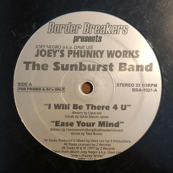 【中古】12” Joey Negro, Sunburst Band, Dav Joeys Phunky Works BBA1021 Border Breakers /00250