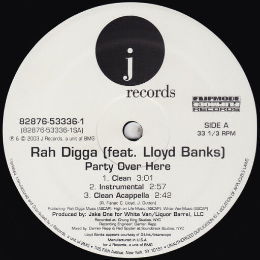 【中古】米12” Rah Digga, Lloyd Banks Party Over Here 82876533361 J Records, Flipmode /00250 【中古】米12” Rah Digga, Lloyd Banks Party Over Here 82876533361 J Records, Flipmode /00250