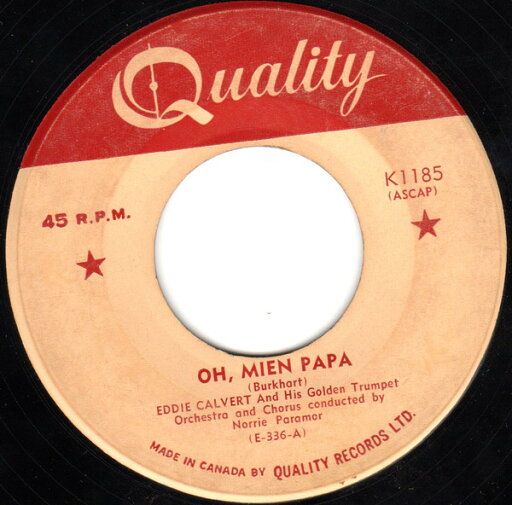 【中古】加7” Eddie Calvert, Norrie Paramor Oh, Mein Papa / Mystery Street K1185 Quality /00080 【中古】加7” Eddie Calvert, Norrie Paramor Oh, Mein Papa / Mystery Street K1185 Quality /00080