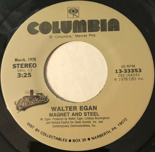 【中古】米7” Walter Egan Magnet And Steel / Only The Lucky 1333353 Columbia, Collectabl /00080