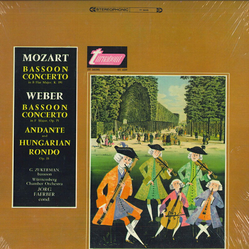 【中古】米LP George Zukerman, Jorg Faerber, Bassoon Concertos: Mozart / Weber TV34039S TURNABOUT /00260