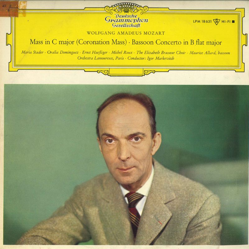 【中古】独LP Maria Stader, Oralia Dominguez Mozart - Messe Du Couronnement N 14 En Ut Majeur, K LPM18631 DEUTSCHE GRAMMOPHON /00400