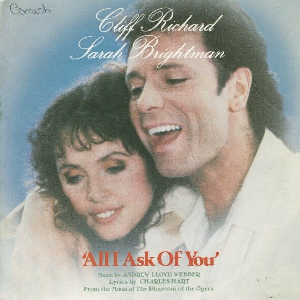 【中古】英7” Cliff Richard , Sarah Brightma All I Ask Of You POSP802 Polydor /00080