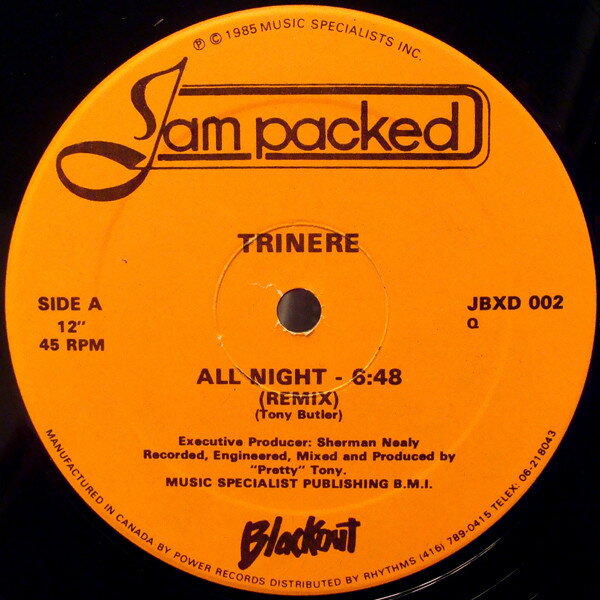 12” Trinere All Night (Remix) JBXD002 JAM PACKED /00250