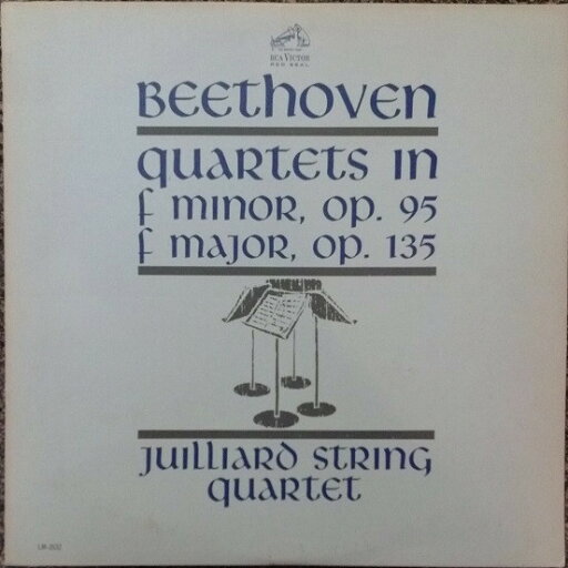 【中古】米LP Ludwig van Beethoven / Juillia Quartets In F Minor, Op. 95 / F Major, Op. 135 LM2632 RCA Victor Red Seal /00260 【中古】米LP Ludwig van Beethoven / Juillia Quartets In F Minor, Op. 95 / F Major, Op. 135 LM2632 RCA Victor Red Seal /00260
