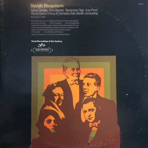【中古】米2LP Verdi - Maria Caniglia, Ebe St Requiem IB6050 SERAPHIM /00660 【中古】米2LP Verdi - Maria Caniglia, Ebe St Requiem IB6050 SERAPHIM /00660