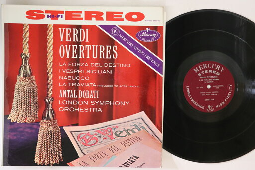 【中古】米LP アンタル・ドラティ, ロンドン交 Verdi Overtures SR90156 MERCURY LIVING PRESE /00260 【中古】米LP アンタル・ドラティ, ロンドン交 Verdi Overtures SR90156 MERCURY LIVING PRESE /00260