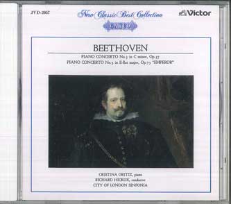 Mozart - 【中古】CD Cristina Oritiz, Richard Hicko ベートーヴェン : ピアノ協奏曲第3番, ピアノ協奏曲第5 JVD2057 VICTOR /00110