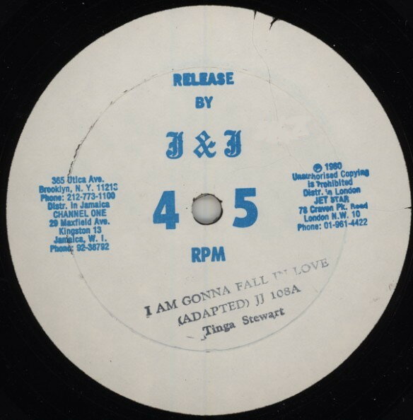 【中古】12” Tinga Stewart / D. Knight I Am Gonna Fall In Love / You Must Believe Me JJ108 J&amp;J /00250