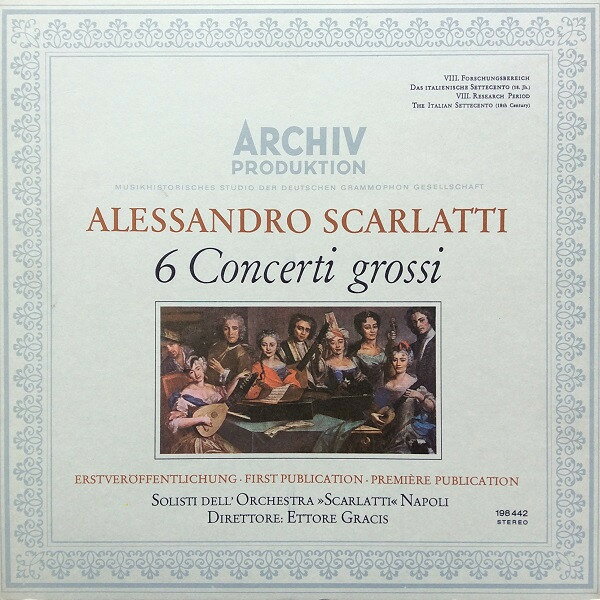 ・アーティスト Solisti Dell'Orchestra Scarlatti Napoli, Ettore Gracis ・タイトル Alessandro Scarlatti, 6 Concerti Grossi ・レーベル・型番 ARCHIV PRODUKTION 198442 ・フォーマット LPレコード ・コンディション(盤) 非常に良い(EX) ・コンディション(ジャケット) 良い (VG+) ・コンディション(帯) 非常に良い(EX) ・特記事項 【ライナー付き】 【カバー角折れ】 サンプル画像です。実際の商品の画像ではありません 商品写真はバーコード/カタログ番号に対応したサンプル画像ですので、お送りする商品の画像ではありません。帯やライナーなどの付属品は、特記事項に記載されている場合のみ含まれます。プロモやカラーレコードなどの仕様についても、該当する場合のみ特記事項に記載しています。 【ご購入前に必ずご確認ください】 ・本店サイト(www.recordcity.jp)とは価格、送料が違います ・本店サイト、その他支店のオーダーとは同梱発送できません ・注文確定後に別の注文を頂いた場合、注文同士の同梱は致しかねます。 ・別倉庫から発送しているため、店頭受け渡しは対応しておりません ・一部商品は他の通販サイトでも販売しているため、ご注文のタイミングによっては商品のご用意ができない場合がございます。 ・土日祝日はお休みです 金曜・祝前日9時以降のご連絡またはご入金は、返答または発送が週明け・祝日明けに順次対応となります。 ・ご購入後のキャンセル不可 ご購入後のキャンセルはいかなる理由においてもお受けできません。ご了承の上、ご購入くださいませ。 ・日本郵便(ゆうパック/ゆうメール)によるお届けになります。 ・中古品であることをご理解ください 当ストアでは中古商品を主に販売しております。中古品であることをご理解の上ご購入ください。また、一部商品はRecordCityオンラインストアで試聴可能です。 ・返品について お客様のご都合による返品は一切承っておりません。 表記の内容と実際の商品に相違がある場合、また針飛び等で返品・返金をご希望される場合は、商品の到着後1週間以内にご連絡ください。商品の返送をこちらで確認後、キャンセル・返金を行います。 コンディションVG以下の商品は返品できません。プレイに影響のない表面のこすれ傷、プレス起因のノイズ盤は返品の対象外です。 【コンディション表記】 ・ほぼ新品(M-)(Like New) 完全な新品。未使用。当店ではほぼ使用しません ・非常に良い(EX)(Excellent) 中古盤として美品な状態。わずかな経年を感じるものの傷みを感じさせない、当店基準で最高の状態 ・良い(VG+)(Very Good Plus) 丁寧に扱われた中古品で、軽い使用感がみられる。 ・可(VG)(Acceptable) 使い込まれた中古品で、「良い」よりもさらに使用感がみられる。 ・悪い(VG-)(Bad) 状態が悪いアイテム。使用の保障はなく、再生不可、針飛び、目立つノイズがあるかもしれない。状態によるクレーム不可。返品不可。 ・非常に悪い(G)(Very Bad) 「悪い」よりさらに状態が悪いアイテム。使用の保障はなく、再生不可、針飛び、目立つノイズがあるかもしれない。状態によるクレーム不可。返品不可。 ・ジャンク(Fair)(Junk/Fair) 割れている、反っている、水ダメージがある、カビ、ジャケットが分離している、ひどい書き込み、ひどい擦れなど最低の状態。使用の保障はなく、再生不可、針飛び、目立つノイズがあるかもしれない。状態によるクレーム不可。返品不可。 ・ジャンク(Poor)(Junk/Poor) 割れている、反っている、水ダメージがある、カビ、ジャケットが分離している、ひどい書き込み、ひどい擦れなど最低の状態。使用の保障はなく、再生不可、針飛び、目立つノイズがあるかもしれない。状態によるクレーム不可。返品不可。