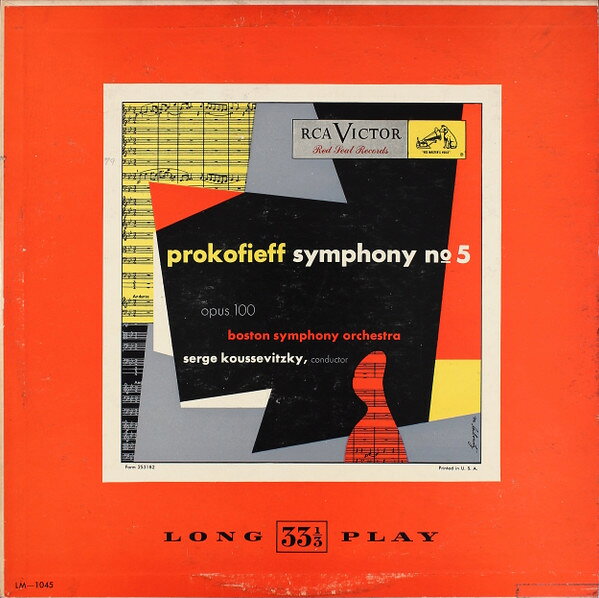 【中古】米LP Sergei Prokofiev - Boston Symp Symphony No. 5, Opus 100 LM1045 RCA Victor Red Seal /00260