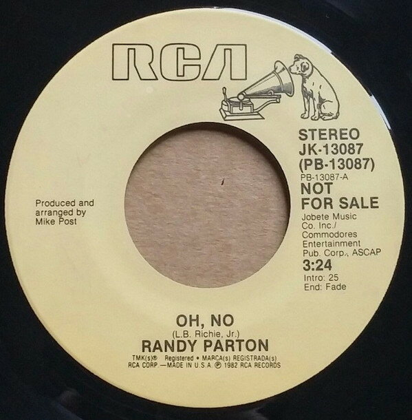 【中古】米7” Randy Parton Oh, No JK13087PROMO RCA Victor プロモ /00080