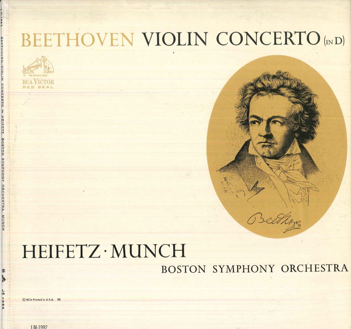 【中古】独LP Beethoven, Heifetz, Munch, Bos Violin Concerto (In D) LM1992 RCA VICTOR RED SEAL /00260