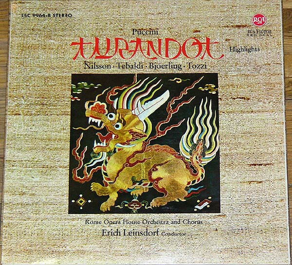 【中古】LP Giacomo Puccini - Birgit Nilss Turandot LSC9964B RCA Red Seal /00260