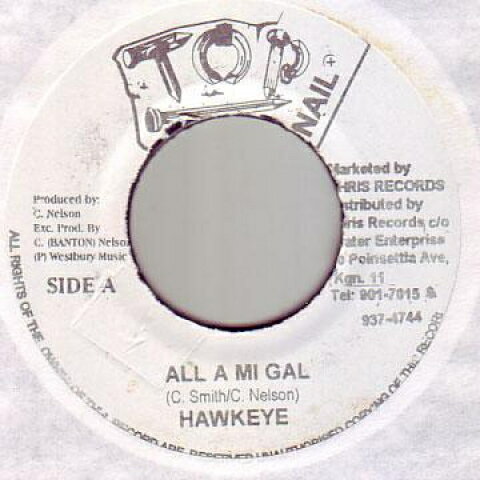 【新品】ジャマイカ7” Hawkeye All A Mi Gal Top Nail /00048 【新品】ジャマイカ7” Hawkeye All A Mi Gal Top Nail /00048