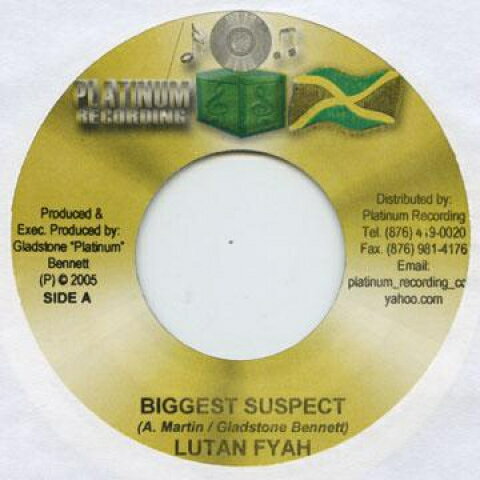 【新品】ジャマイカ7” Lutan Fyah Biggest Suspect Platinum /00048