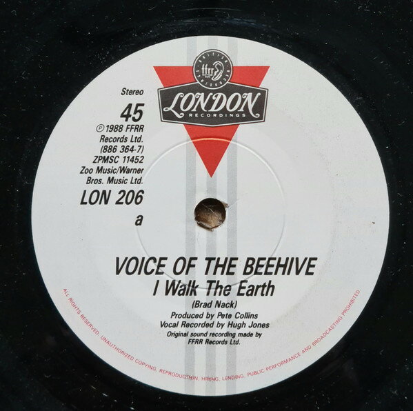 Artist Name: R - 【中古】7” Voice Of The Beehive I Walk The Earth LON206 London Records /00080