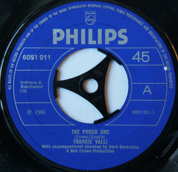 Record - 【中古】7” Frankie Valli The Proud One 6051011 Philips /00080