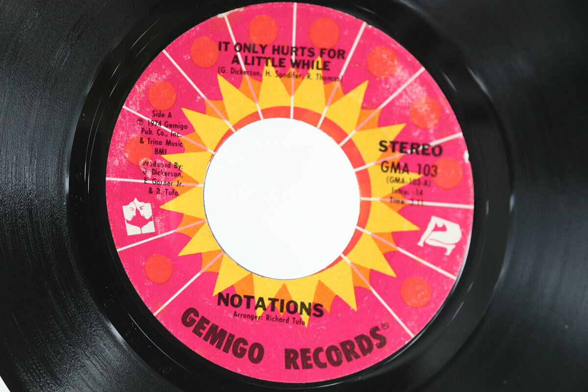 7” Notations It Only Hurts For A Little While / Superpeople GMA103 GEMIGO RECORDS /00080