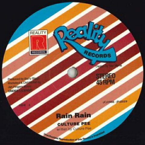 【中古】英12” Culture Pee Rain Rain / Version JFR1261 Reality/Jah Fingers /00230