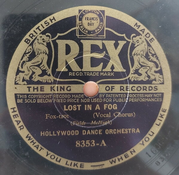 【中古】英78RPM/SP Hollywood Dance Orchestra / Wi Lost In A Fog / The Continental 8353 Rex /00500
