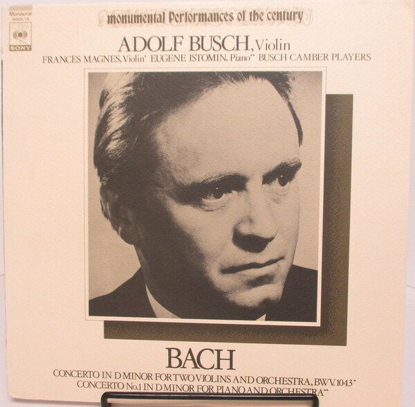【中古】LP Adolf Busch, Frances Magnes, B J. S. Bach concertos SOCU18 CBS SONY /00260