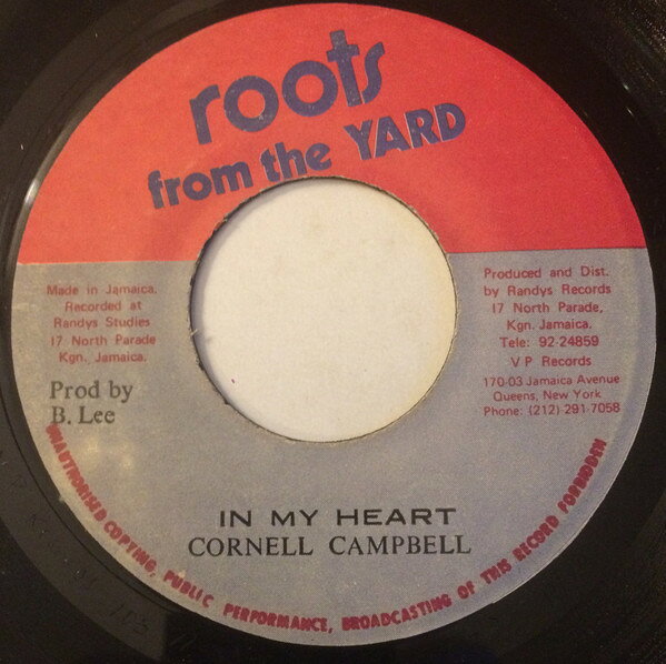 7” Cornell Campbell In My Heart NONE Roots From The Yard /00080