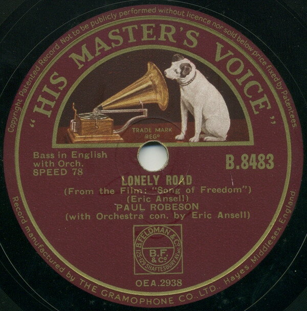 【中古】英78RPM/SP Paul Robeson Lonely Road / The Black Emperor B8483 His Masters Voice /00500