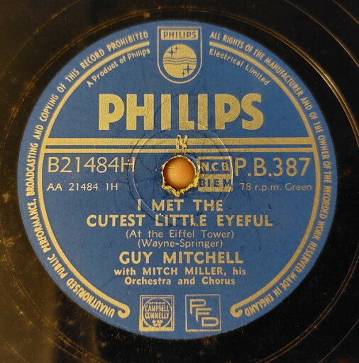 【中古】英78RPM/SP Guy Mitchell, Mitch Miller & H I Met The Cutest Little Eyeful (At The Eiffel Tower PB387 Philips /00500 【中古】英78RPM/SP Guy Mitchell, Mitch Miller & H I Met The Cutest Little Eyeful (At The Eiffel Tower PB387 Philips /00500