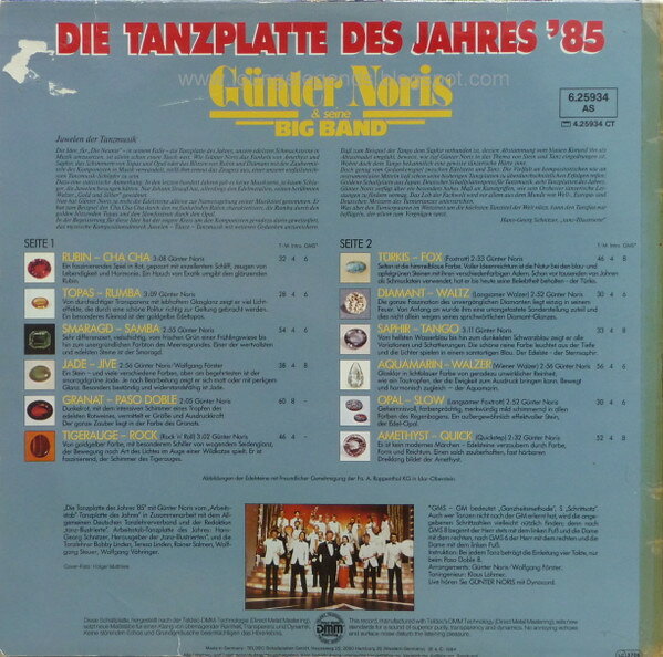 【中古】LP Gunter Noris Gala Big Band Die Tanzplatte Des Jahres 85 625934011 TELDEC /00260
