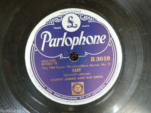 【中古】英78RPM/SP Harry James & His Orchestra Easy / Whos Sorry Now? R3019 Parlophone /00500