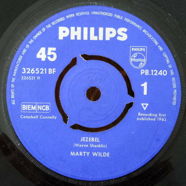【中古】英7” Marty Wilde Jezebel 326521BF Philips /00080
