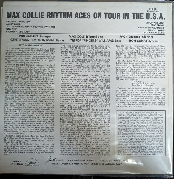 Other - 【中古】LP Max Collie Rhythm Aces On Tour In The U.s.a. GHBS63 G.H.B. /00260