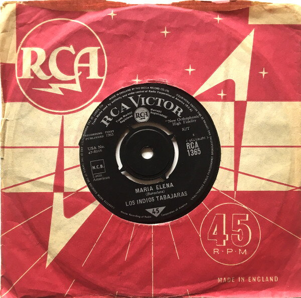 【中古】7” Los Indios Tabajaras Maria Elena RCA1365 RCA Victor /00080