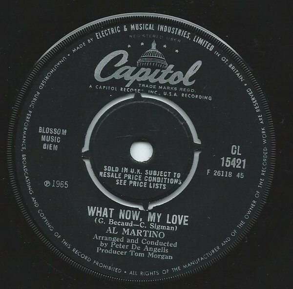 ・アーティスト Al Martino ・タイトル What Now, My Love ・レーベル・型番 Capitol Records CL15421 ・フォーマット 7インチレコード ・コンディション(盤) 可 (VG) ・コンディション(ジャケット) プレインカバー（元ジャケット／カバー無し） ・コンディション(帯) オビなし ・特記事項 【盤に小さいキズ】 サンプル画像です。実際の商品の画像ではありません 商品写真はバーコード/カタログ番号に対応したサンプル画像ですので、お送りする商品の画像ではありません。帯やライナーなどの付属品は、特記事項に記載されている場合のみ含まれます。プロモやカラーレコードなどの仕様についても、該当する場合のみ特記事項に記載しています。 【ご購入前に必ずご確認ください】 ・本店サイト(www.recordcity.jp)とは価格、送料が違います ・本店サイト、その他支店のオーダーとは同梱発送できません ・別倉庫から発送しているため、店頭受け渡しは対応しておりません ・一部商品は他の通販サイトでも販売しているため、ご注文のタイミングによっては商品のご用意ができない場合がございます。 ・土日祝日はお休みです 金曜・祝前日9時以降のご連絡またはご入金は、返答または発送が週明け・祝日明けに順次対応となります。 ・ご購入後のキャンセル不可 ご購入後のキャンセルはいかなる理由においてもお受けできません。ご了承の上、ご購入くださいませ。 ・日本郵便(ゆうパック/ゆうメール)によるお届けになります。 ・中古品であることをご理解ください 当ストアでは中古商品を主に販売しております。中古品であることをご理解の上ご購入ください。また、一部商品はRecordCityオンラインストアで試聴可能です。 ・返品について お客様のご都合による返品は一切承っておりません。 表記の内容と実際の商品に相違がある場合、また針飛び等で返品・返金をご希望される場合は、商品の到着後1週間以内にご連絡ください。商品の返送をこちらで確認後、キャンセル・返金を行います。 コンディションVG以下の商品は返品できません。プレイに影響のない表面のこすれ傷、プレス起因のノイズ盤は返品の対象外です。 【コンディション表記】 ・ほぼ新品(M-)(Like New) 完全な新品。未使用。当店ではほぼ使用しません ・非常に良い(EX)(Excellent) 中古盤として美品な状態。わずかな経年を感じるものの傷みを感じさせない、当店基準で最高の状態 ・良い(VG+)(Very Good Plus) 丁寧に扱われた中古品で、軽い使用感がみられる。 ・可(VG)(Acceptable) 使い込まれた中古品で、「良い」よりもさらに使用感がみられる。 ・悪い(VG-)(Bad) 状態が悪いアイテム。使用の保障はなく、再生不可、針飛び、目立つノイズがあるかもしれない。状態によるクレーム不可。返品不可。 ・非常に悪い(G)(Very Bad) 「悪い」よりさらに状態が悪いアイテム。使用の保障はなく、再生不可、針飛び、目立つノイズがあるかもしれない。状態によるクレーム不可。返品不可。 ・ジャンク(Fair)(Junk/Fair) 割れている、反っている、水ダメージがある、カビ、ジャケットが分離している、ひどい書き込み、ひどい擦れなど最低の状態。使用の保障はなく、再生不可、針飛び、目立つノイズがあるかもしれない。状態によるクレーム不可。返品不可。 ・ジャンク(Poor)(Junk/Poor) 割れている、反っている、水ダメージがある、カビ、ジャケットが分離している、ひどい書き込み、ひどい擦れなど最低の状態。使用の保障はなく、再生不可、針飛び、目立つノイズがあるかもしれない。状態によるクレーム不可。返品不可。