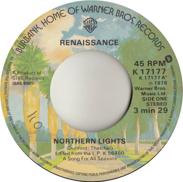 【中古】英7” Renaissance (4) Northern Lights K17177 Warner Bros. Records /00080