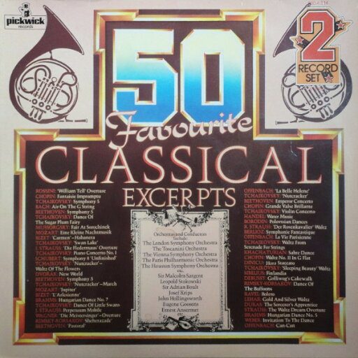 【中古】英2LP Various 50 Favourite Classical Excerpts 50DA314 Pickwick Records /00660