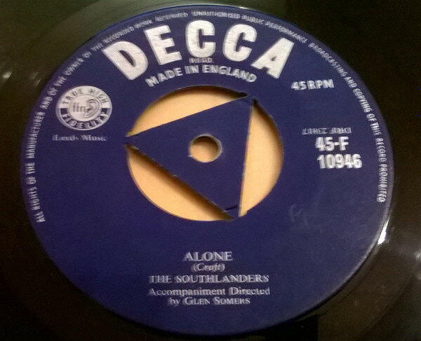 7” Southlanders Alone / Swedish Polka 45F10946 Decca /00080
