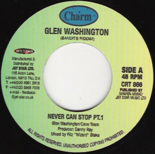 【中古】英7” Glen Washington Never Can Stop CRT866 Charm /00080 【中古】英7” Glen Washington Never Can Stop CRT866 Charm /00080