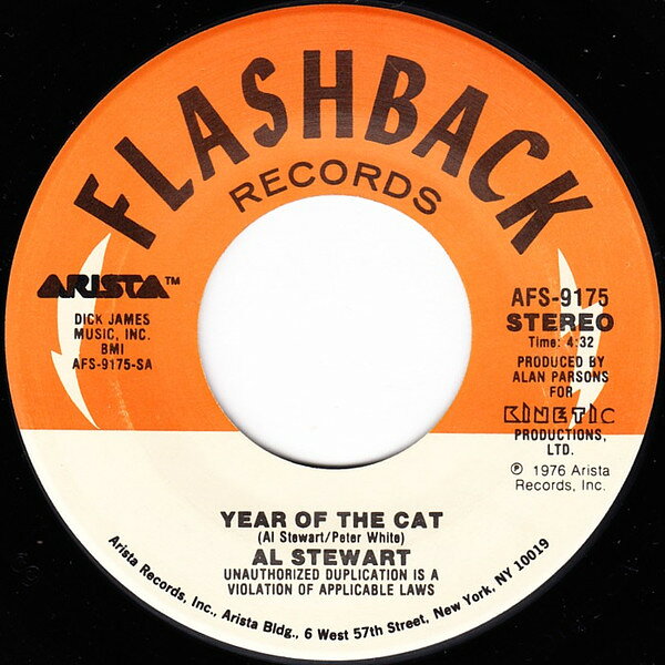 7” Al Stewart Year Of The Cat / On The Border AFS9175 Flashback Records /00080