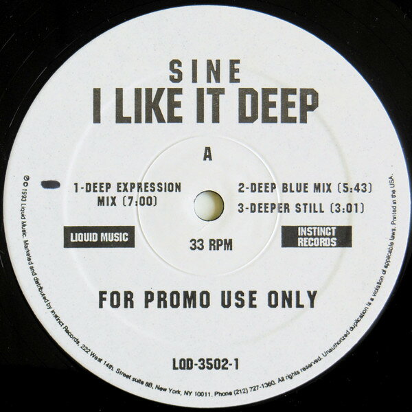 Other - 【中古】12” Sine I Like It Deep LQD3502 Liquid Music /00250