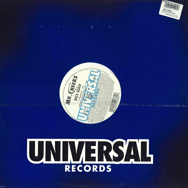 12” Mr. Cheeks Back Again B000029001 Universal Records /00250